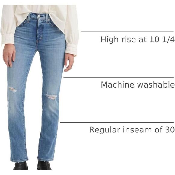 Levi's Women's 724 High Rise Straight Jeans 00 24x30 - Picture 4 of 8